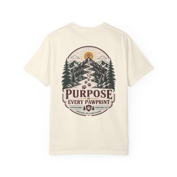 10642561016641478876_2048.jpeg Purpose in Every Pawprint Tee in Ivory with premium pawprint mountain trail back print by Summit & Hound.