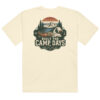 Built for Camp Days The Built for Camp Days shirt is made for dog people who feel most at home beside a campfire, a canoe, and a quiet mountain lake. Featuring a loyal dog resting in a vintage campsite setting, this design captures the easy rhythm of outdoor weekends, slow mornings, and adventures that end with muddy paws and good stories.